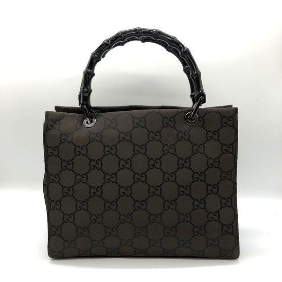 GUCCI 002/1065 Handbag Brown GG Bamboo for Men and Women - Picture 2 of 12